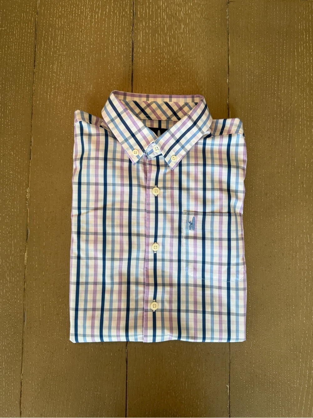 Johnnie-O Boys’ Long-Sleeve Tattersall Prep-Formance Golf Shirt • Size 10 (L)